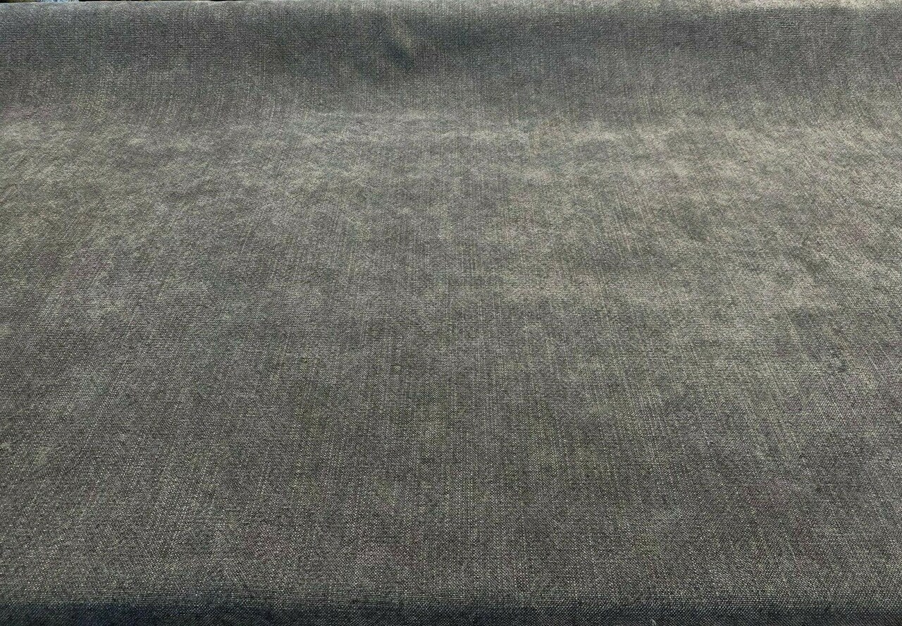 1 Yard Calvin Linen Smokey Dark Gray Fabric, Italian Upholstery Drapery 56 Wide